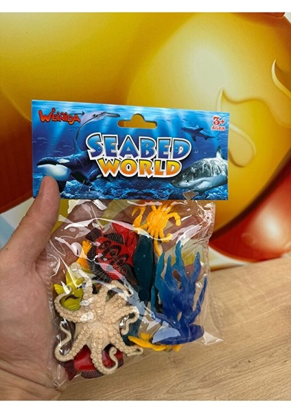 11 Parça Deniz Okyanus Hayvanları Seti Eğitici Set Oyuncak Hayvanlar Balık Ahtapot Mini Boy