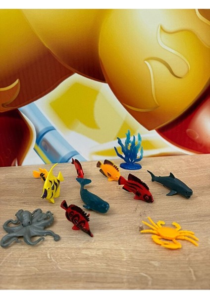 11 Parça Deniz Okyanus Hayvanları Seti Eğitici Set Oyuncak Hayvanlar Balık Ahtapot Mini Boy fiyatları