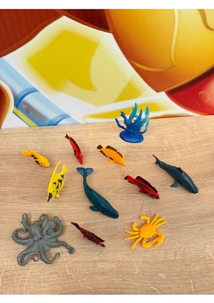 11 Parça Deniz Okyanus Hayvanları Seti Eğitici Set Oyuncak Hayvanlar Balık Ahtapot Mini Boy indirimleri