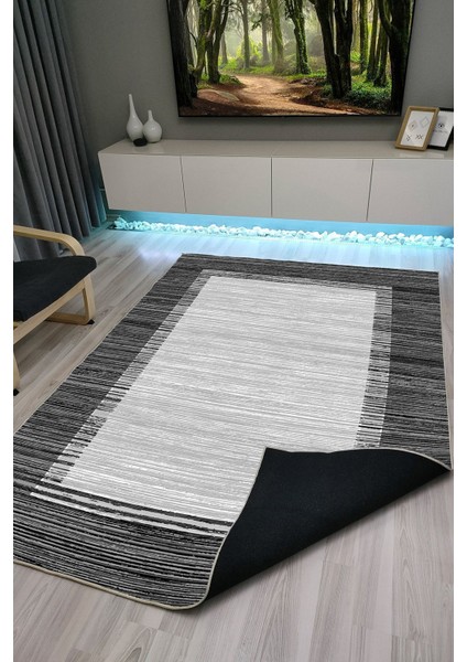 Mars 1013 Siyah Bordürlü Desen Dekoratif Kaymaz Taban Halı fiyatları