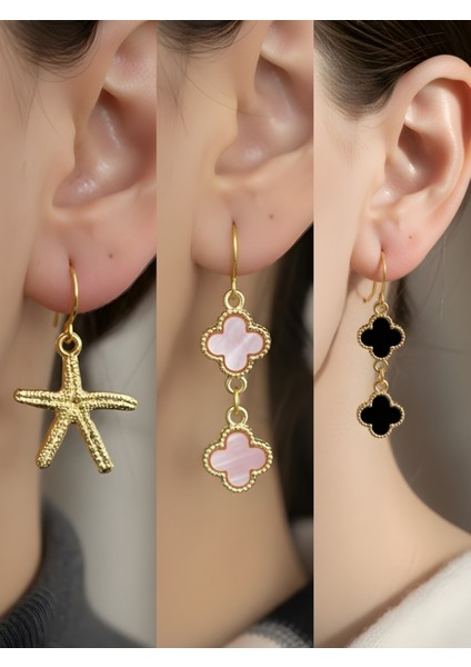 Trend Sembol Figürlü 3’lü Kadın Küpe Set