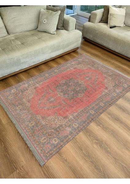 Mars 2082 Kahve Tonlarında Eskitme Otanti Kslasik Desen Kaymaz Taban Decoratif Halı fiyatları