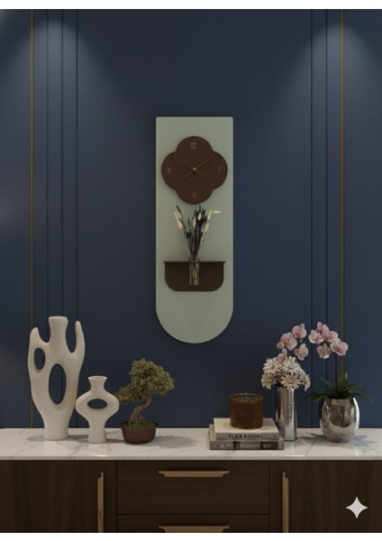 Yonca Ahşap Pilli Ledli Iskandinav Tarzı Salon Duvar Saati Modern Çiçeklik 40 x 110 cm fiyatları