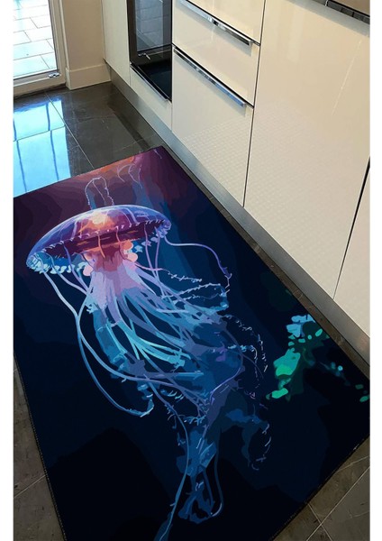 Mars 43 Modern Stil Lacivert Deniz Anası Salon Halısı Yıkanabilen Dekoratif Halı modelleri