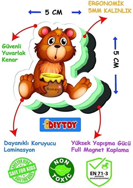 Manyetik Mıknatıslı Hayvanlar Buzdolabına Yapışan Magnet Hayvanlar Eğitici Hayvanları Tanıma Öğrenme fırsatları