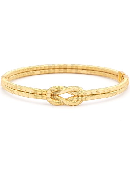altın kaplama desenli aşk düğümü kelepçe bileklik blz-651