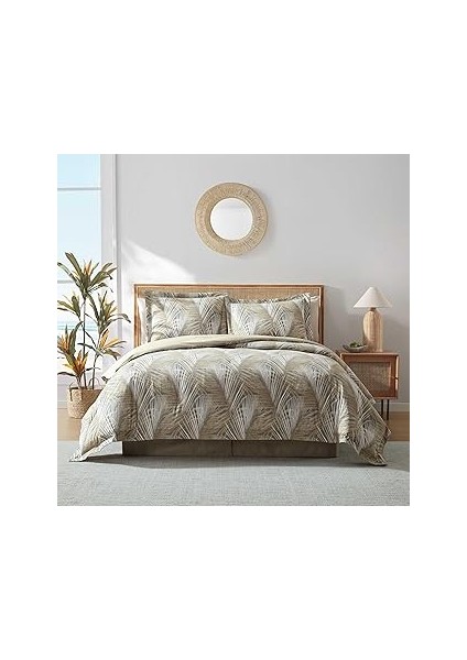 Tommy Bahama - Kraliçe Yorgan Seti, Uyumlu Kırlentler ve Yatak Eteği ile Pamuklu Yatak Takımı, Her