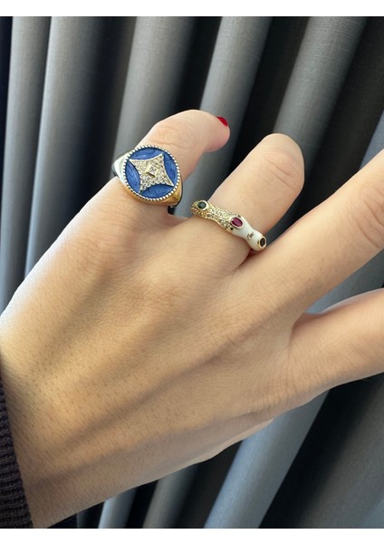 Ayarlanabilir Mavi Gold Yüzük