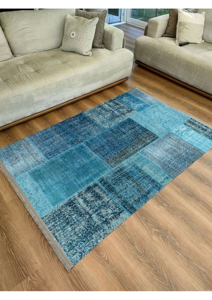 Mars Halı 2090 Mavi Tonunda Dekoratif Halı Salon Halısı Saçaklı Yıkanabilen Halı modelleri
