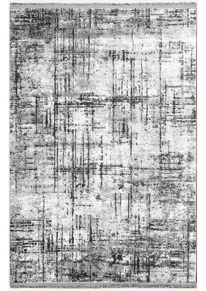 Mars 2087 Gri Tonlarında Eskitme Mermer Görünümlü Kaymaz Dekoratif Halı
