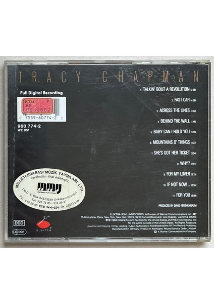 Tracy Chapman CD (Orijinal Dönem Baskı Cd) fiyatları