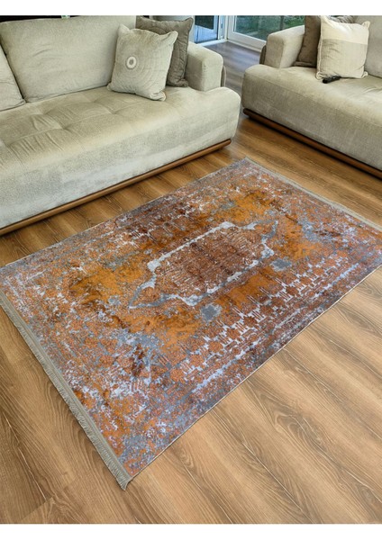 Mars 2185 Etnik Desenli Yıkanabilir Kaymaz Tabanlı Salon Halısı, Koridor ve Mutfak Halısı indirimleri