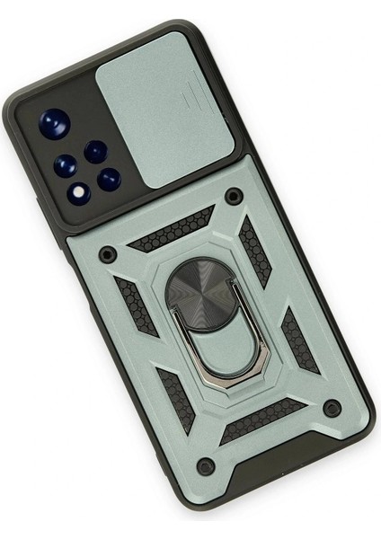 Xiaomi Redmi Note 11T Kılıf Pars Lens Yüzüklü Silikon - Yeşil