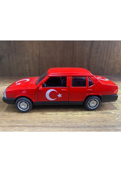Tofaş Şahin 1/32 Ölçek Metal Araba Kırmızı Türk Bayraklı Oyuncak Tofaş Şahin Doğan Araba fiyatları