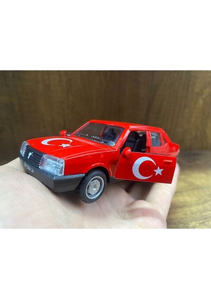 Tofaş Şahin 1/32 Ölçek Metal Araba Kırmızı Türk Bayraklı Oyuncak Tofaş Şahin Doğan Araba indirimleri
