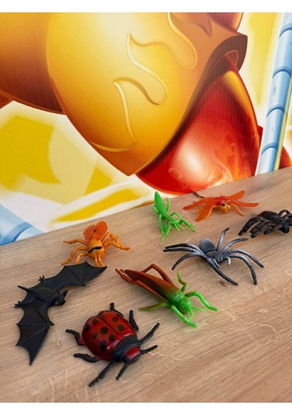 Oyuncak Hayvanlar Böcekler 8 Adet Şaka Hayvanları Örümcek Arı Çekirge Büyük Boy modelleri