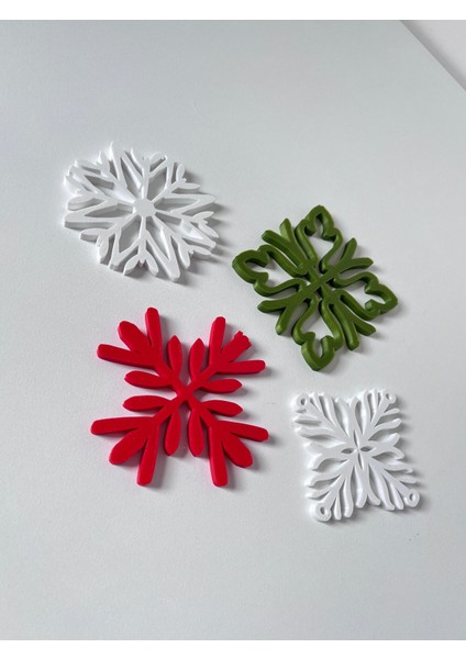 Yılbaşı Temalı Kar Tanesi Bardak Altlığı Seti – 4’lü Pla Dekoratif Altlık indirimleri