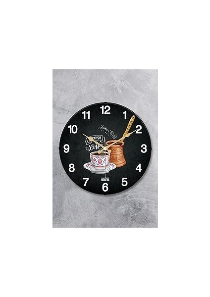 Emores 25 cm Akar Saniye Sessiz Mekanizma Plastik Cam Duvar Saati