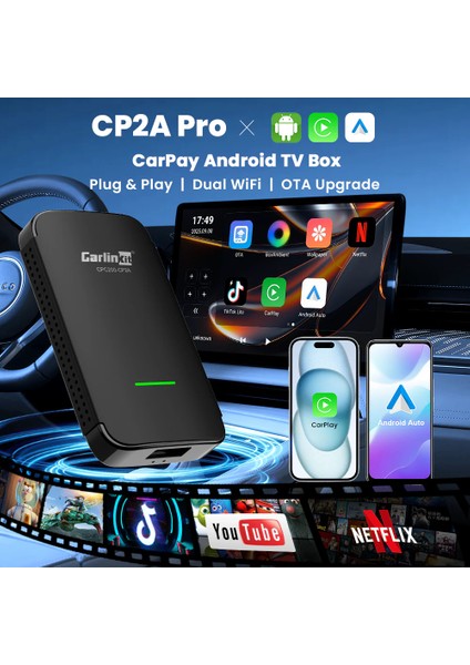 4.0 CP2A Pro Netflix Youtube Kablosuz Carplay&android Auto Tv Kutusu fırsatları