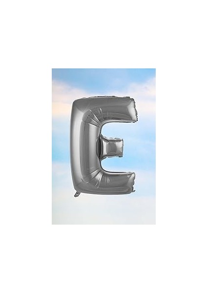 5dm E Harfi Gümüş Folyo Balon 100 cm 40 Inç 1 Metre