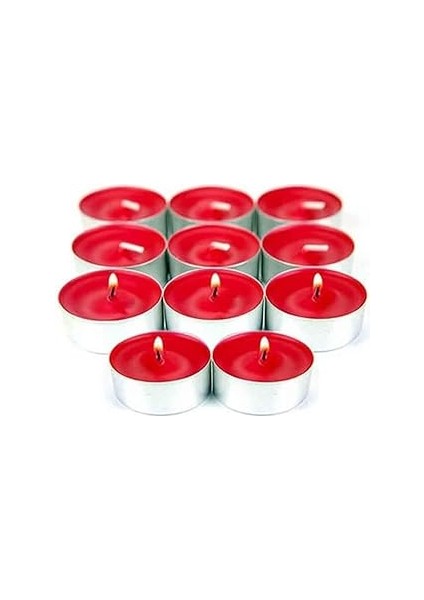 Arsimo Dekoratif Kırmızı Renkli Tealight Mum Seti, 32'li Paket