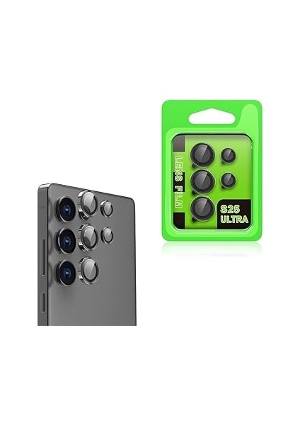 Zore ile Uyumlu S25 Cl-07 Kamera Koruyucu Siyah