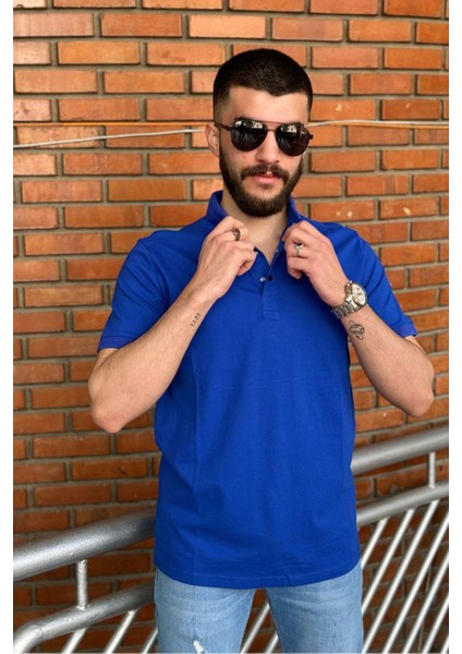Slimfit Kesim Erkek Oxford Duz Desen Polo Yaka Tshirt-Saks fiyatları