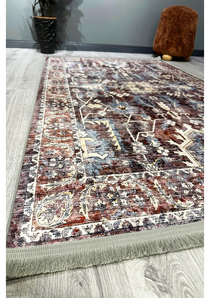 Mars Halı Geleneksel Osmanlı Motifli Bordo Eskitme Halı MARS2260 indirimleri