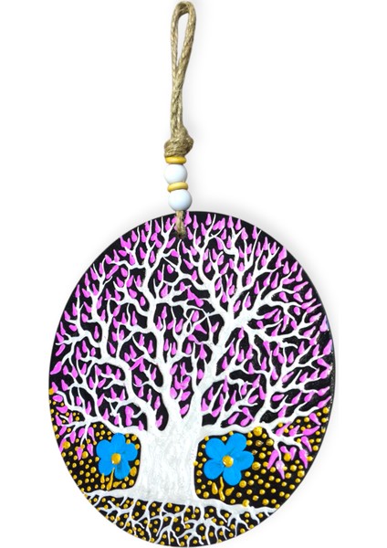 Şans ve Koruma Getiren El Boyaması Ahşap Nazarlık – 20 cm Çapında-Model-5