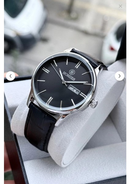 Deri Kayışlı Siyah Erkek Kol Saati