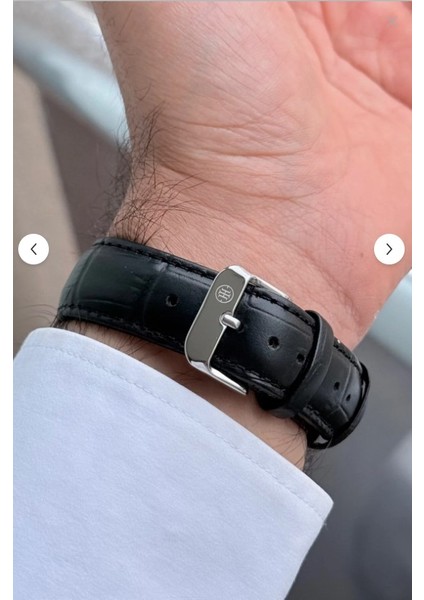 Deri Kayışlı Siyah Erkek Kol Saati modelleri