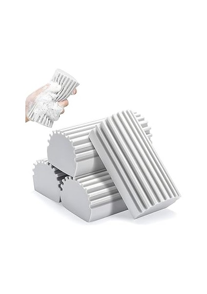 Aputue Nemli Temizlik Bezi, 4'lü Paket Ev Temizlik Bezi, Gri Yeniden Kullanılabilir Nemli Temizlik