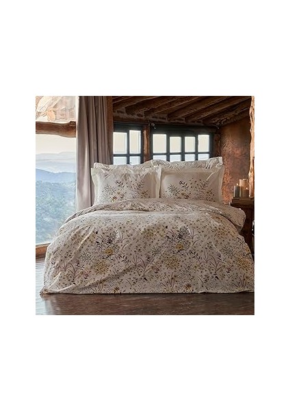 Lussi Sarı %100 Pamuk Çift Kişilik Nevresim Takımı