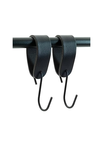 Pratikoutdoor Deri Çok Amaçlı S Kanca, Kancalı Tutacak, Deri Askı Aparatı - Siyah