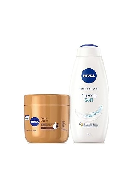 Creme Kremsi Dokunuş Duş Jeli 750ML ve Cocoa Butter Nemlendirici Vücut Bakım Kremi 400ML