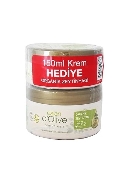 Dalan D'olive Besleyici Organik Zeytinyağlı Kremi 250 ml 150 ml Hediye