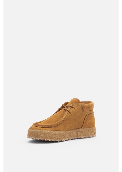 %100 Doğal Deri Rebel Kadın Süet Deri Taba Yarım Bot