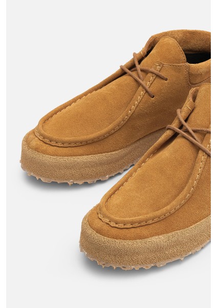 %100 Doğal Deri Rebel Kadın Süet Deri Taba Yarım Bot