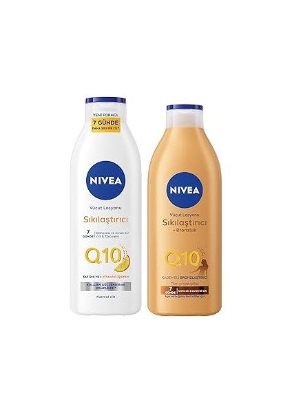 Q10 Sıkılaştırıcı Vücut Losyonu 250ML ve Kademeli Bronzlaştırıcı 200ML, Nemlendirici, C Vitamini