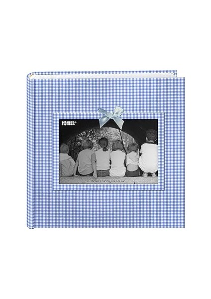 10CM X15CM 2-Up 200 Photo Baby Frame Gingham Fabric Memo Album - Gingham - Photo Album
