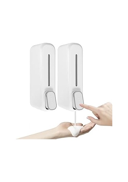 Kanji 2 Adet Beyaz Duvara Monte Sıvı Sabunluk – 300 Ml, Şık & Dayanıklı Dispenser, Banyo ve Mutfak
