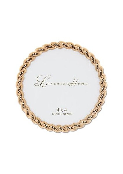 Lawrence Frames Halat Tasarımı, Metal Çerçeve, Yuvarlak, 4 x 4, Altın Rengi