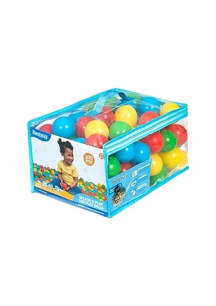 100 Splash & Play Topu, Çap 5,85 Cm, 4 Farklı Renkte