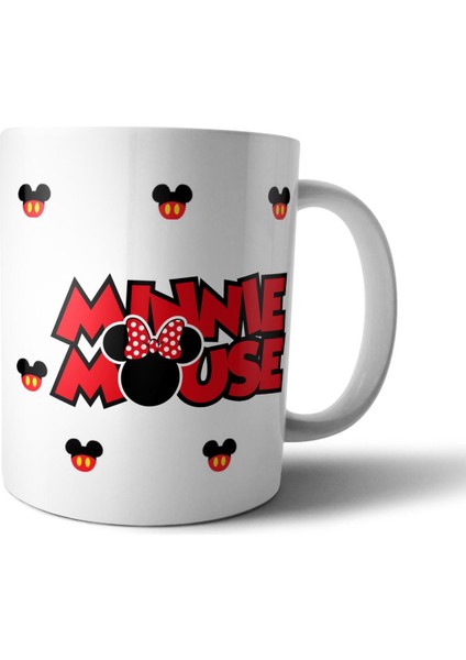 Minnie Mouse Alt Tabanı Ağız Desenli Kupa Bardak