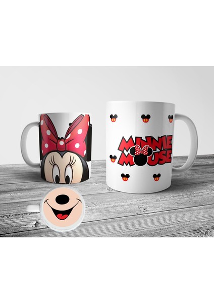 Minnie Mouse Alt Tabanı Ağız Desenli Kupa Bardak fiyatları
