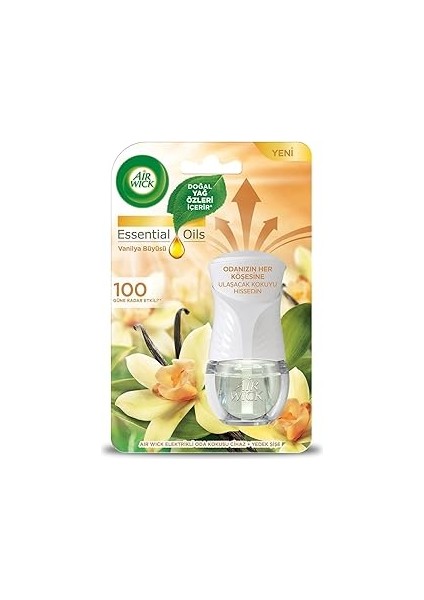 Wick Elektrikli Oda Kokusu Esansiyel Yağlar Cihaz + Yedek Şişe Vanilya