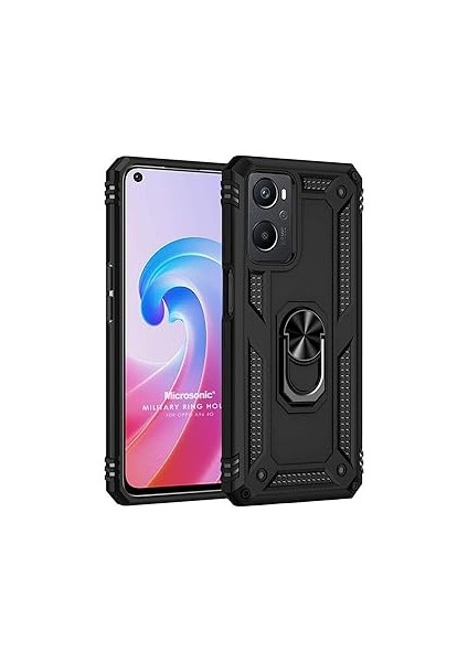 Microsonic A96 Için Kılıf Military Ring Holder Siyah [A96 ile Uyumlu Kılıf - Siyah]