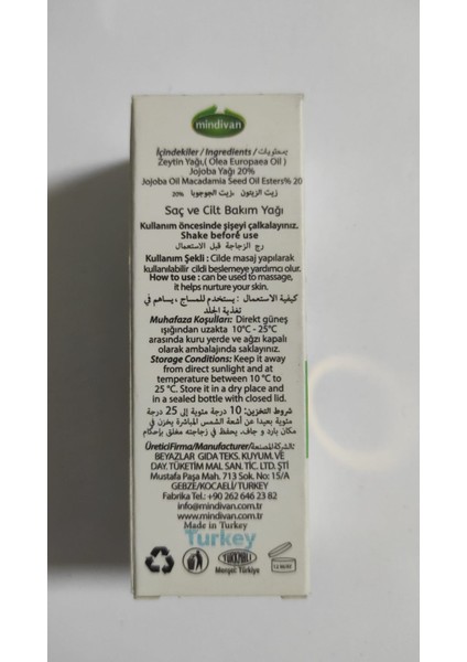 Mindivan Soğuk Sıkım Jojoba Yağı 20ML fiyatları