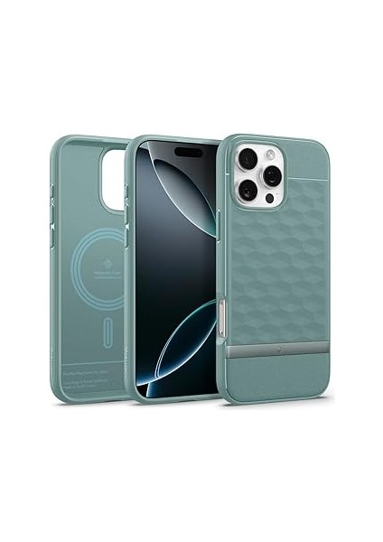Spigen Caseology 16 ile Uyumlu Kılıf Parallax Mag Hava Kanalı Teknolojisi As