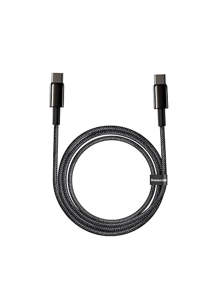 Tungsten Hızlı Şarj Kablosu Type-C To Type-C 100W, 2m, Siyah